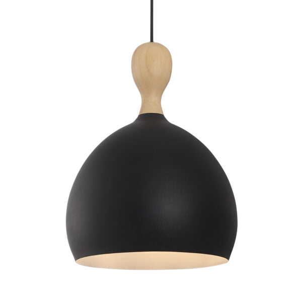 Duodde Pendel Metal, Træ Ø30 Sort - Halo Design billede 2
