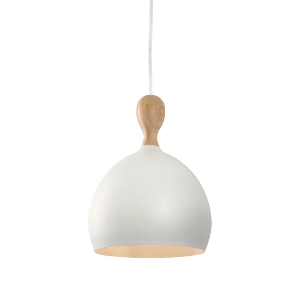 Duodde Pendel Metal, Træ Ø18 Hvid - Halo Design billede 1