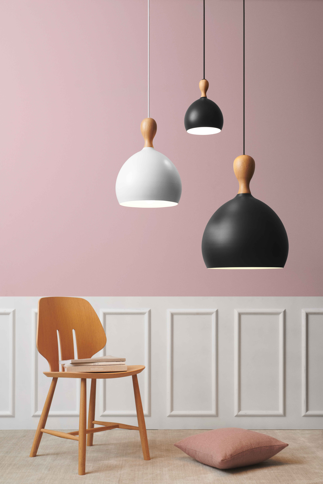 Duodde Pendel Metal, Træ Ø18 Hvid - Halo Design billede 4