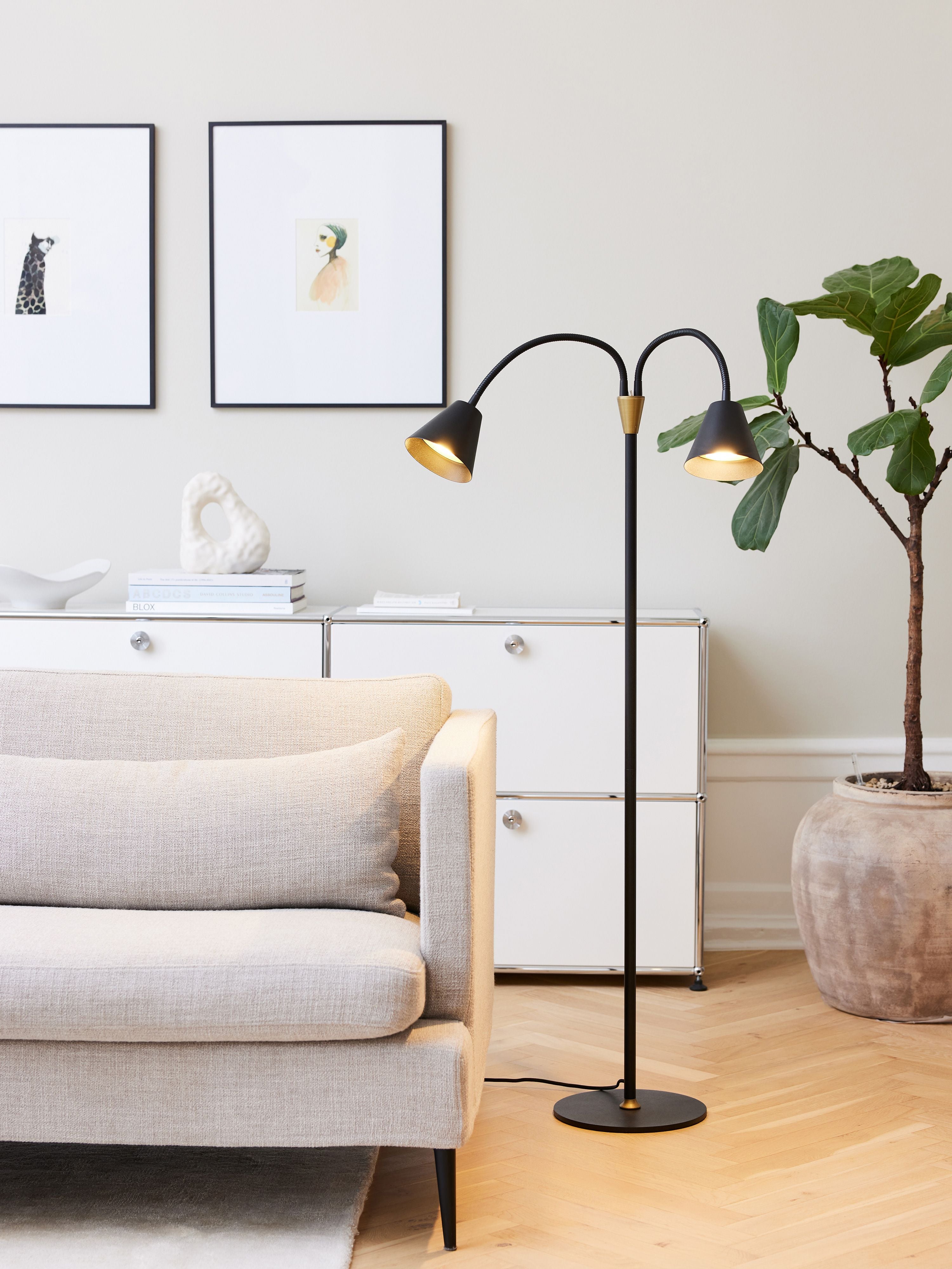 Hygge Gulvlampe 2 2L Graphit Sort billede 4