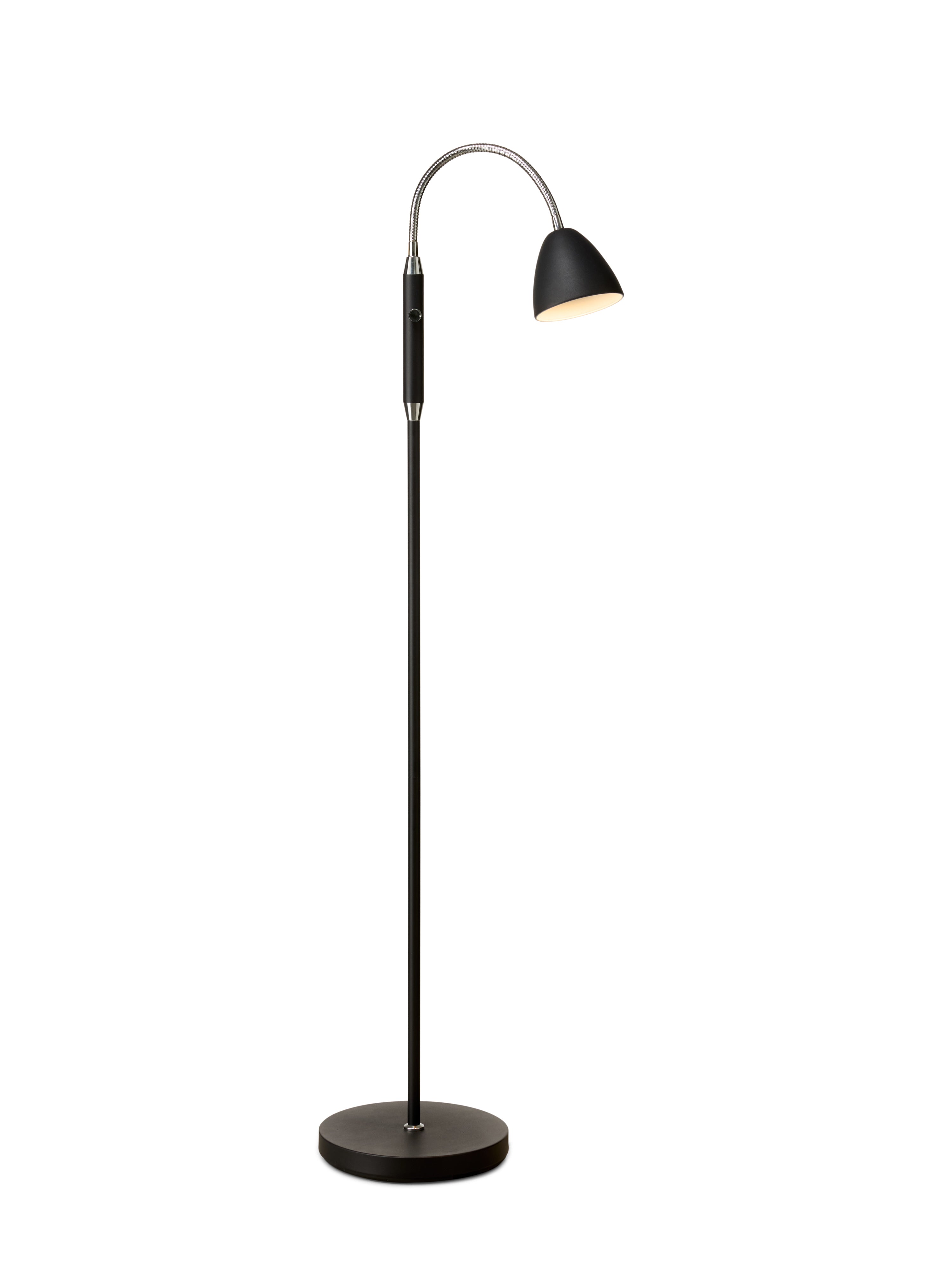 Room 1-Arm Gulvlampe Sort Krom billede 1