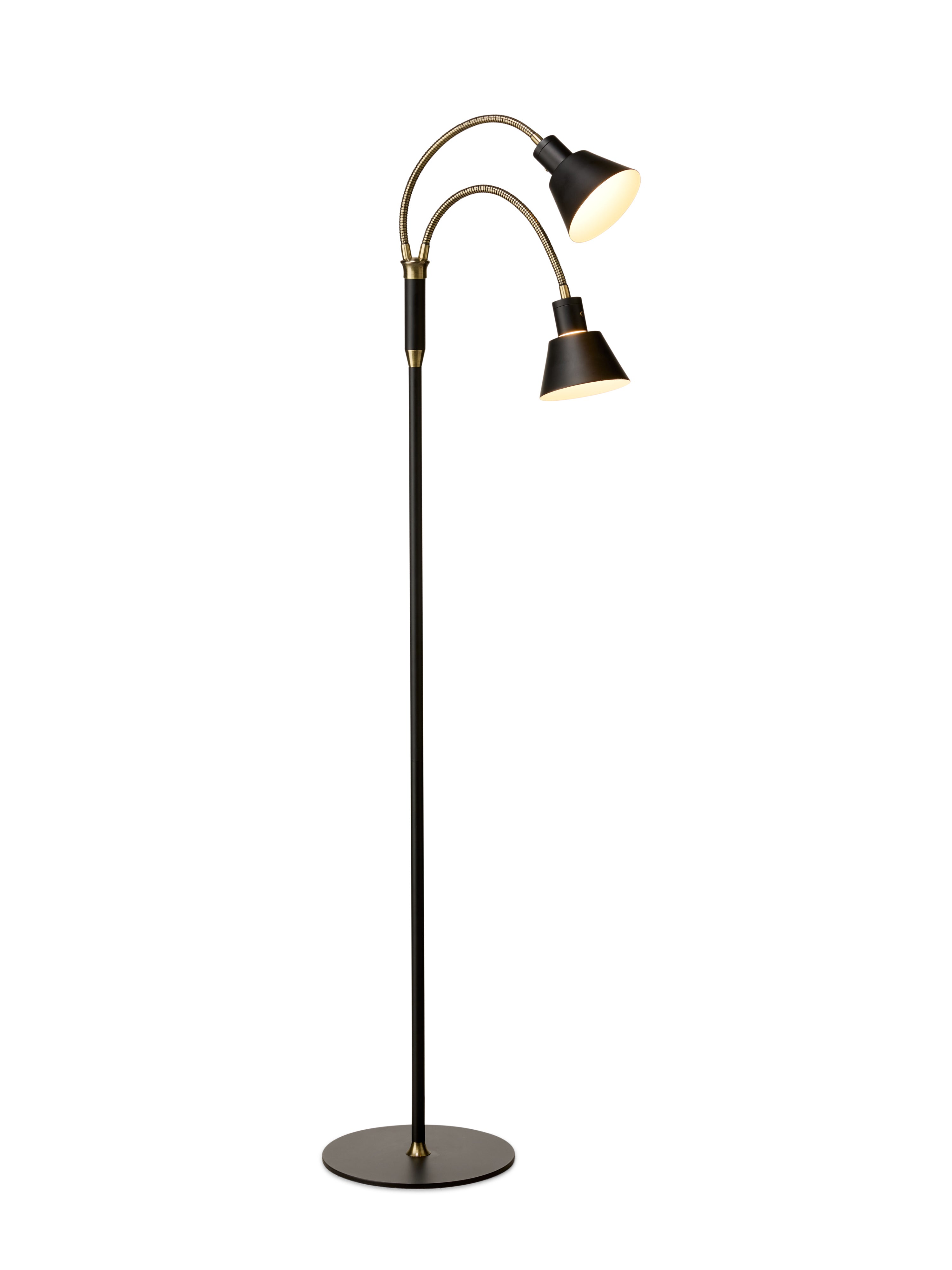 Space LED 2-Arm Gulvlampe Sort Antik billede 1