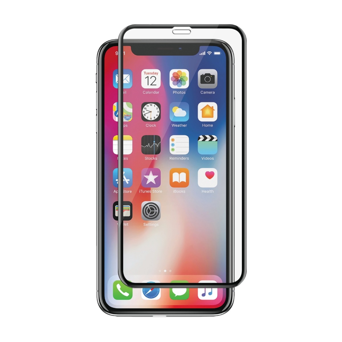 Panzer iPhone XS Max Curved skærmbeskytter, sort billede 1