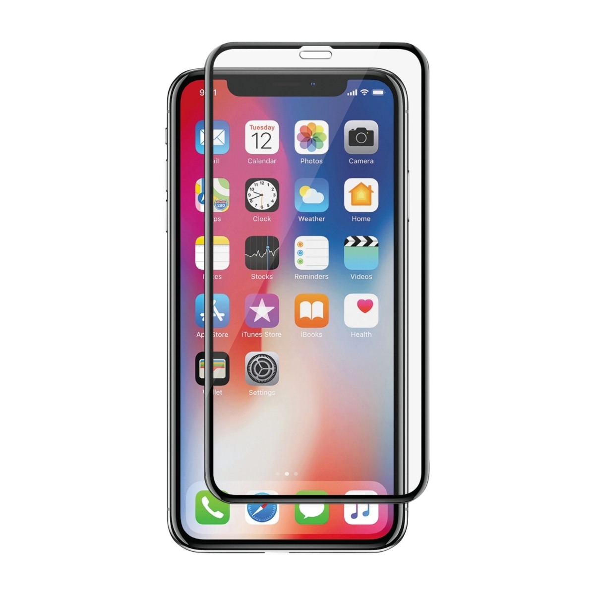 Panzer iPhone XS Max Curved skærmbeskytter, sort billede 2