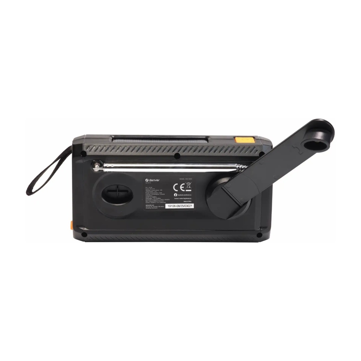 DENVER SCD-2033 - Emergency Radio - Solar - Dynamo - 2000mAh Powerbank - DAB/FM - Sort *DEMO billede 3