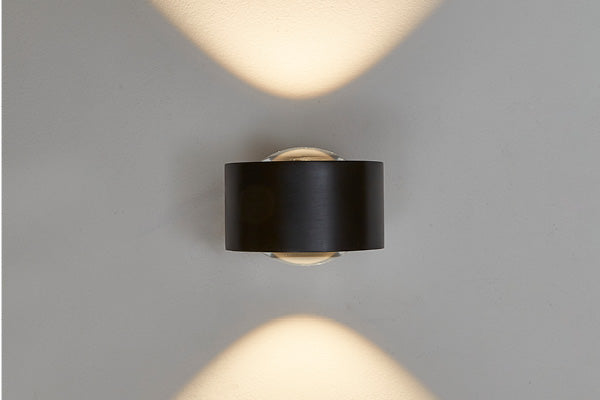 Easy Lens W120 LED Væglampe Sort billede 3