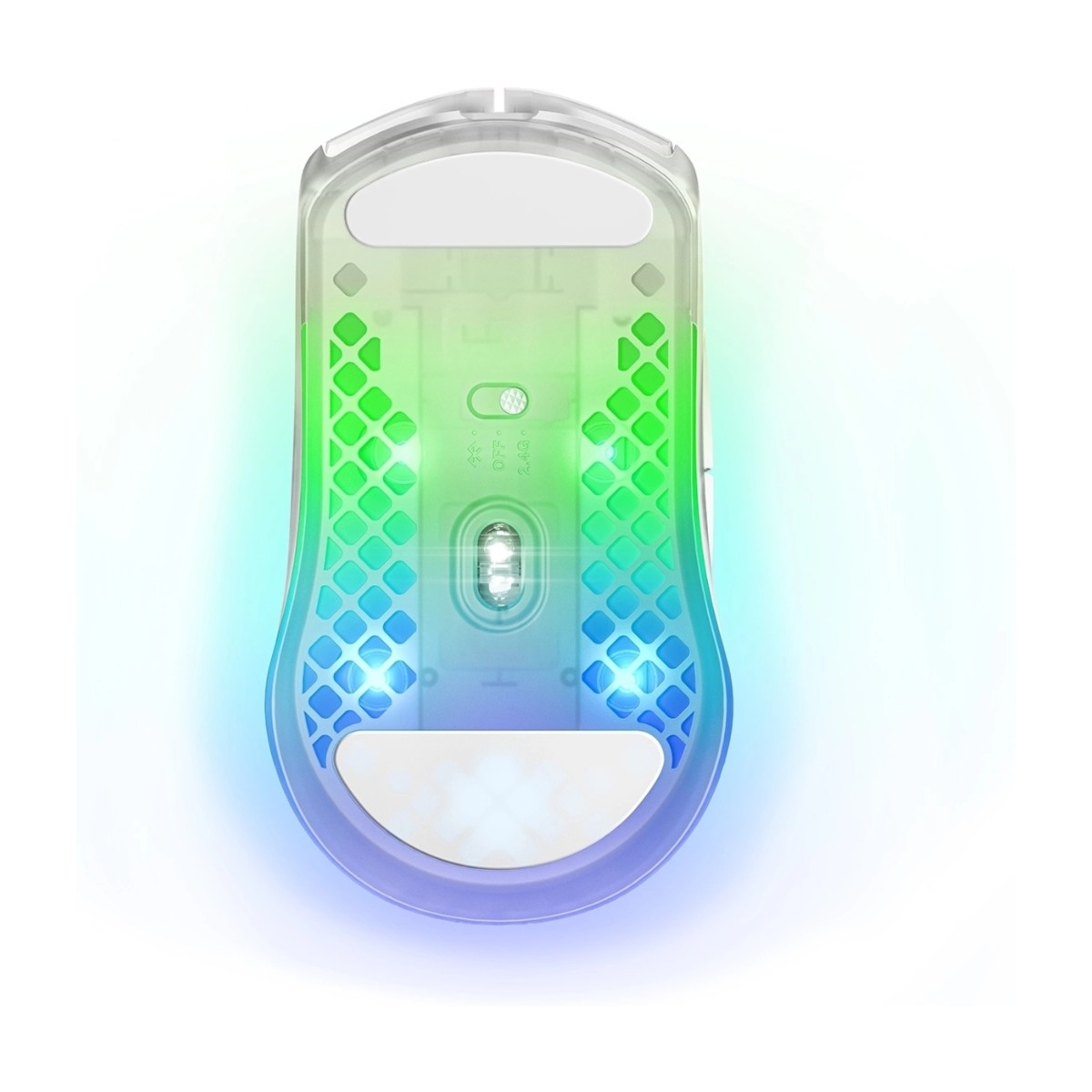 SteelSeries Aerox 3 Wireless 2022 - Ghost - Gaming Mus - Optisk - 6 knapper - Hvid med RGB-LED lys billede 4