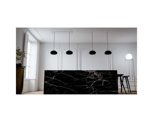Witt Mercury Matte Black Loftintegreret emhætte inkl. 2 nedhængte lamper billede 1