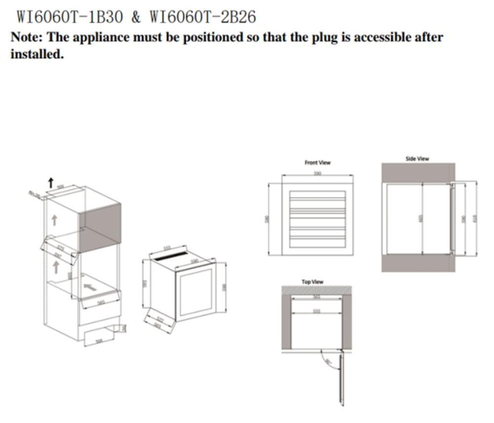 Witt WI6060T-1B30 Wine Cooler billede 4