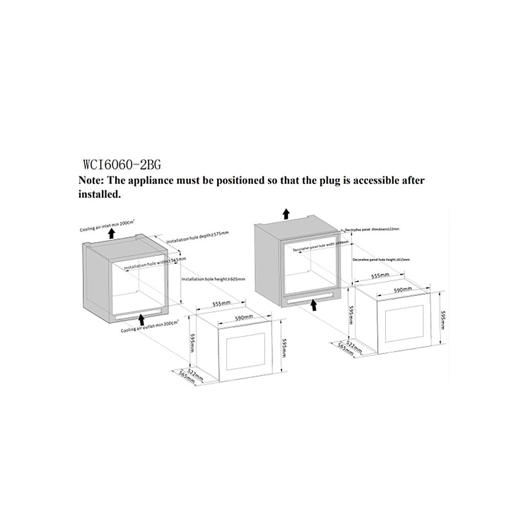 Witt WI6060T-2B26 Wine Cooler billede 5