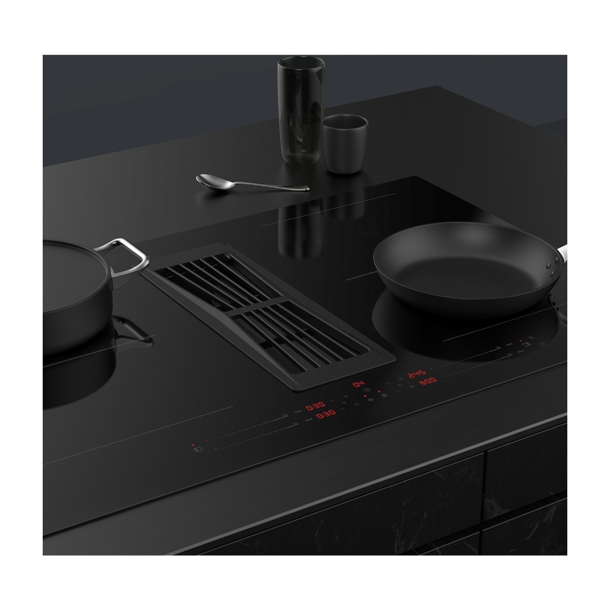 Witt Classic Heat 80 R induktionskogeplade med integreret emhætte billede 4