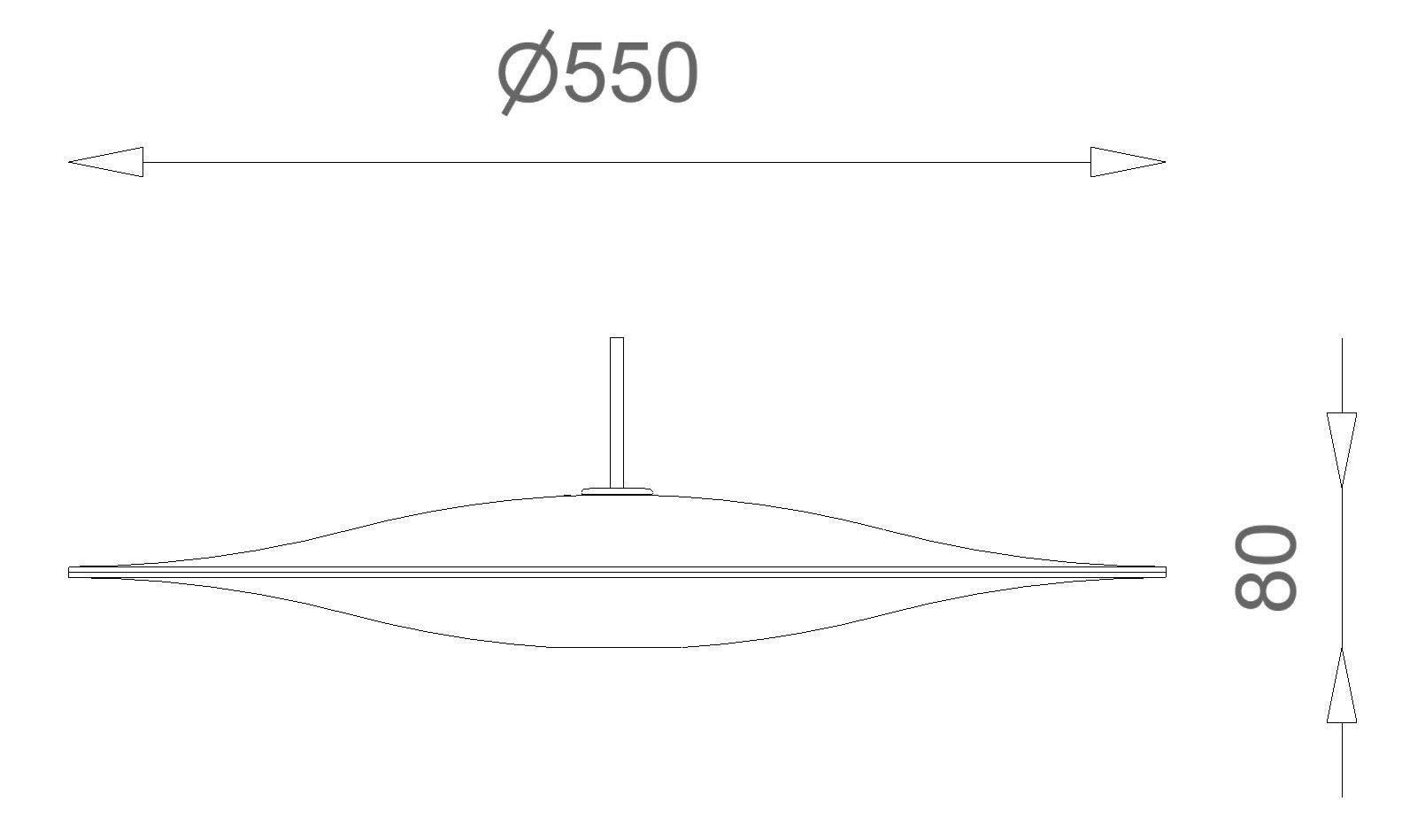 Sinus 550 LED pendel opal glas billede 4