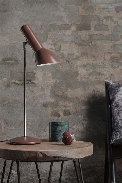 Oblique Teglrød/Krom - Bordlampe billede 3