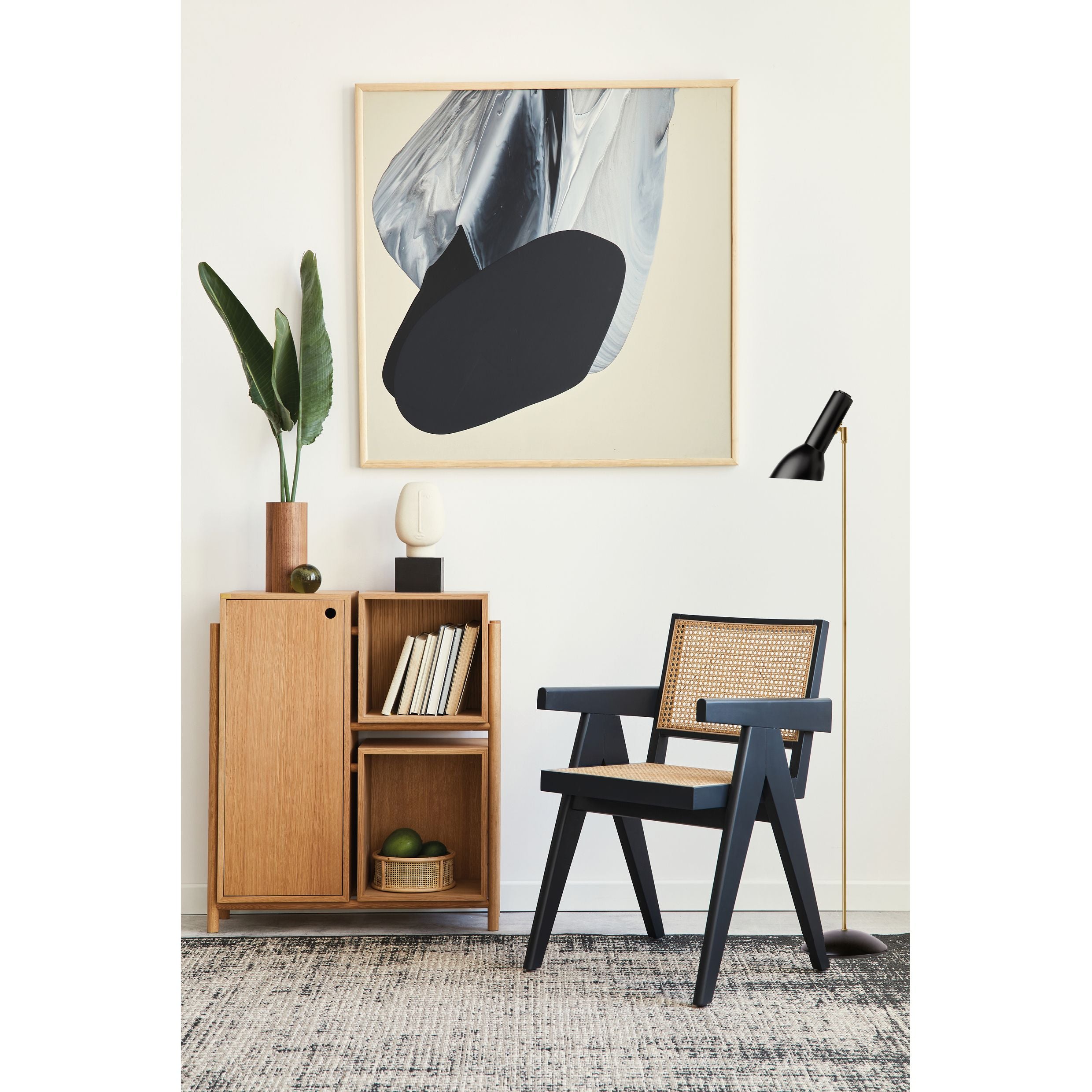 Oblique Sort/Messing - Gulvlampe billede 3
