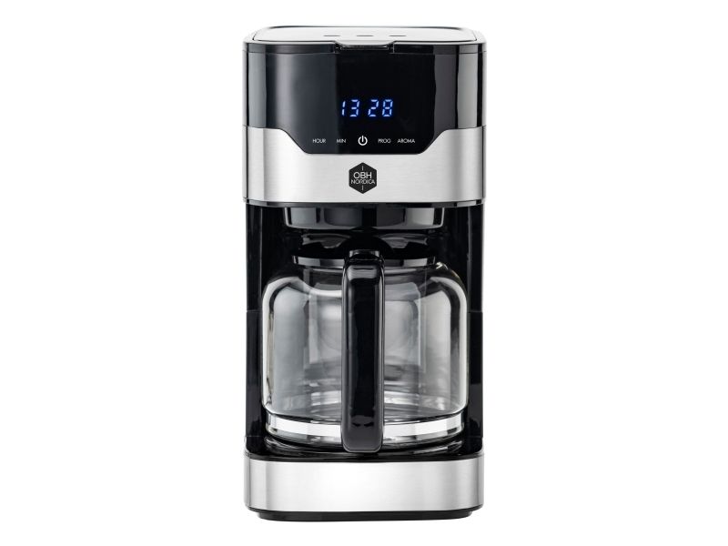 Kaffemaskine, OBH Timer Aroma, 1,4 l, sort/sølv billede 1