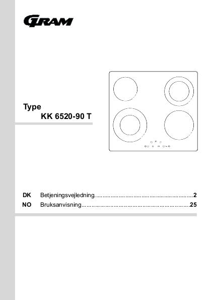 Gram KK 6520-90T Glaskeramisk kogeplade billede 3
