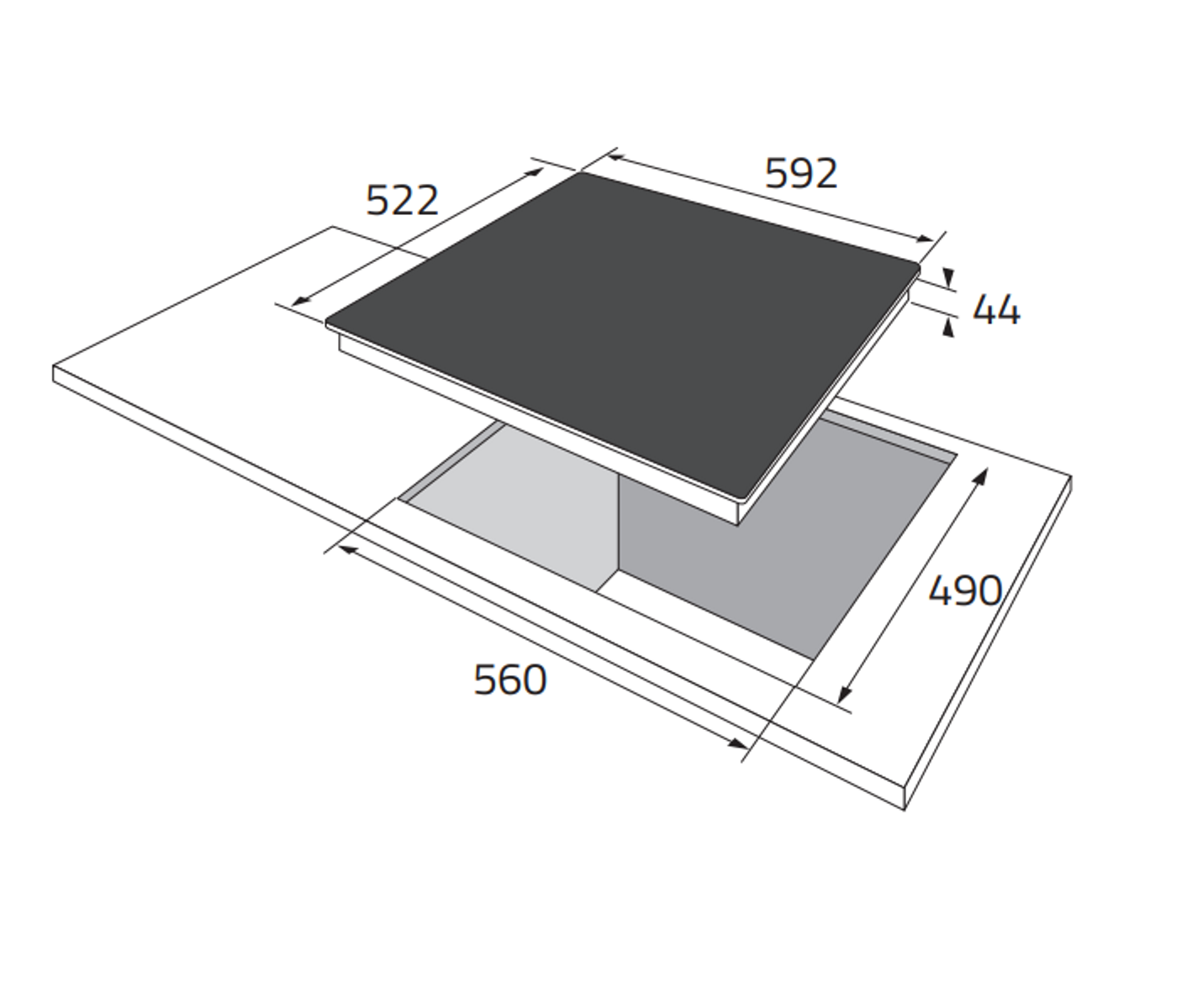 Gram KKI 6344-90 TI Induktionskogeplade