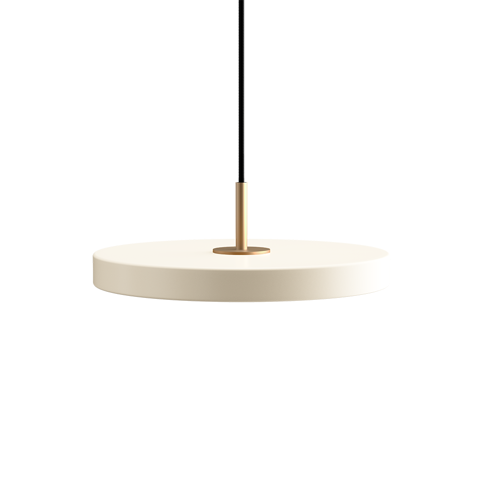 Asteria Mini Ø31 Pendel m. Messing Top, Perle Hvid billede 1