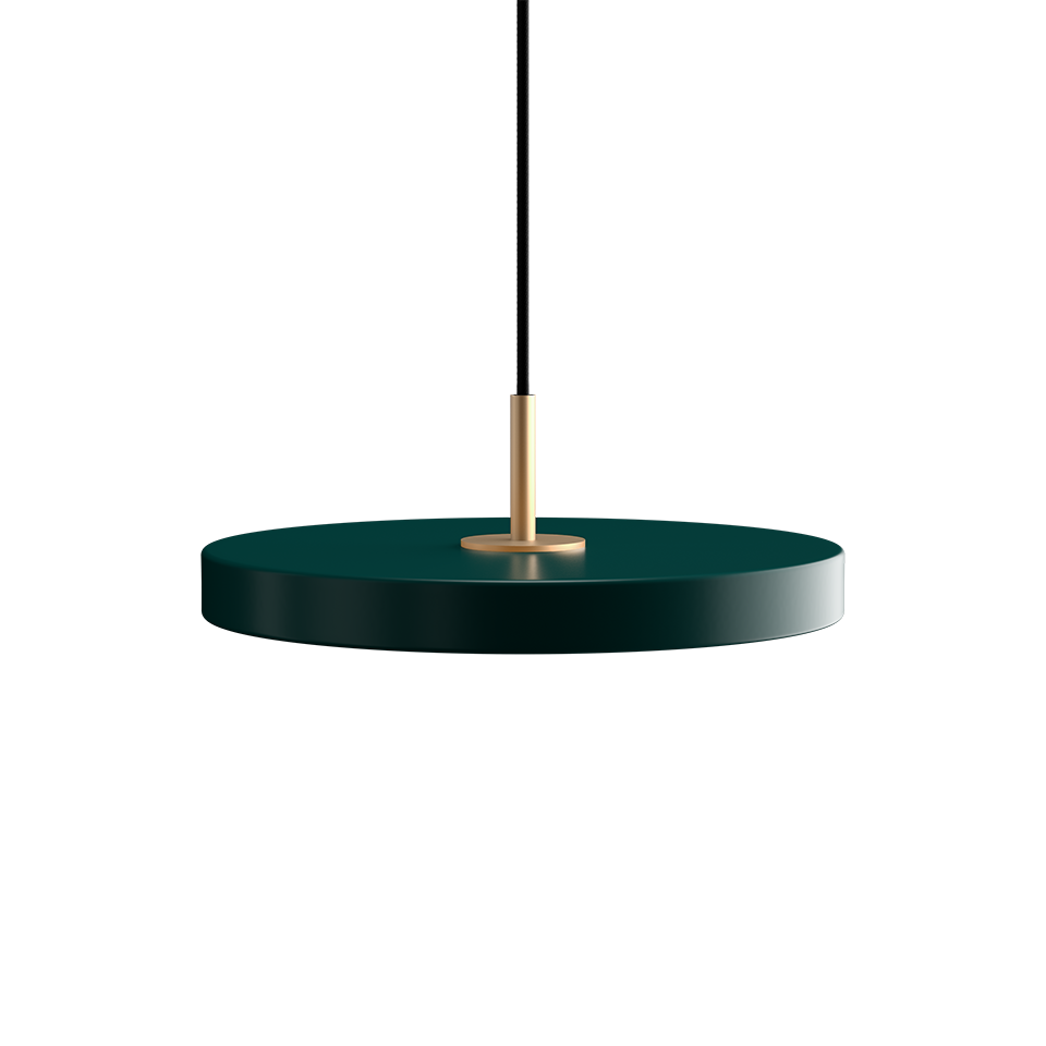 Asteria Mini Ø31 Pendel m. Messing Top, Skovgrøn billede 1
