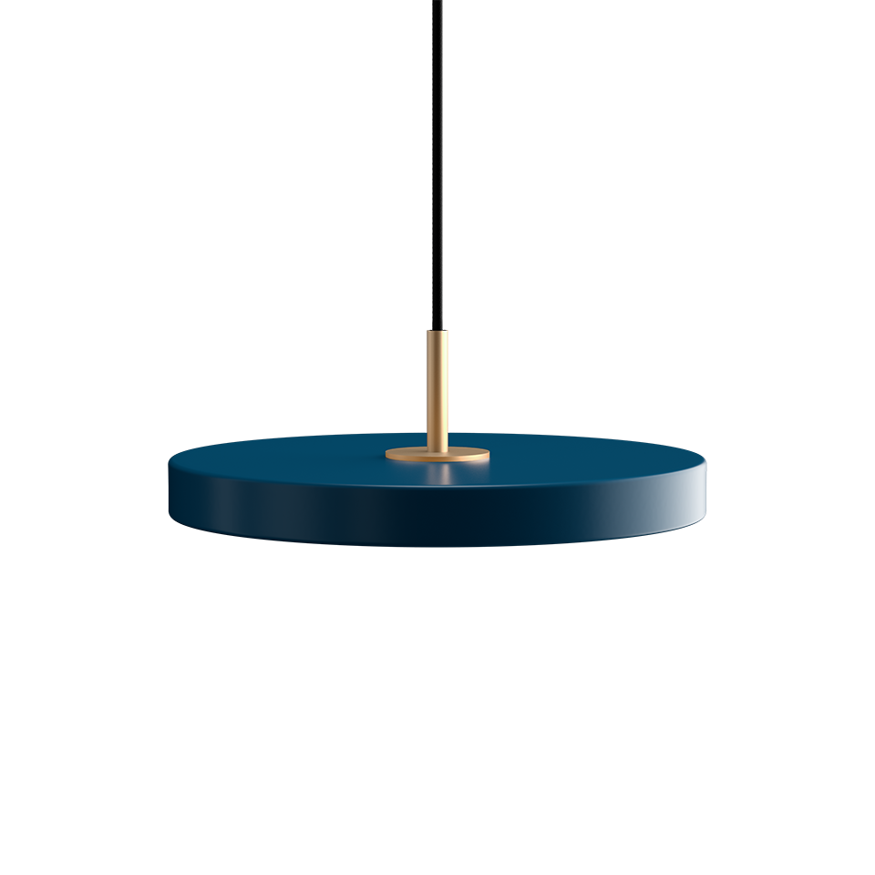 Asteria Mini Ø31 Pendel m. Messing Top, Petroleum Blå billede 1
