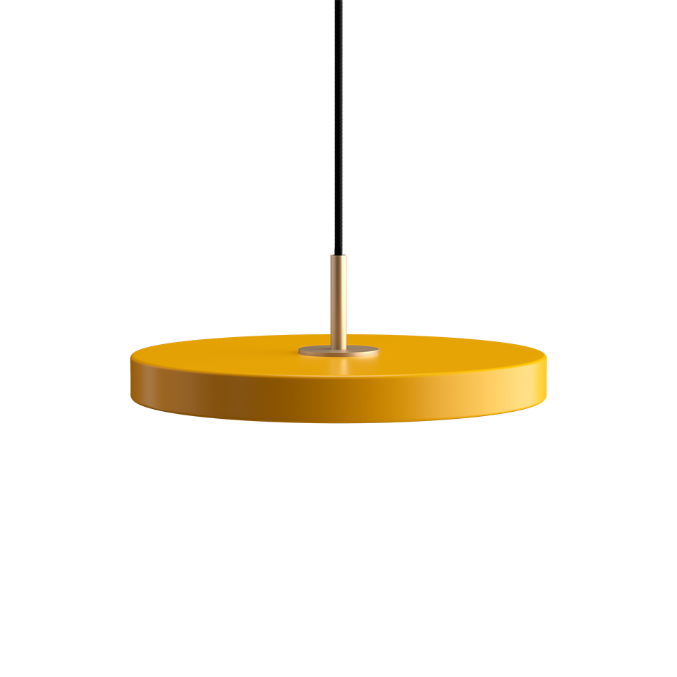 Asteria Mini Ø31 Pendel m. Messing Top, Safran Gul billede 1