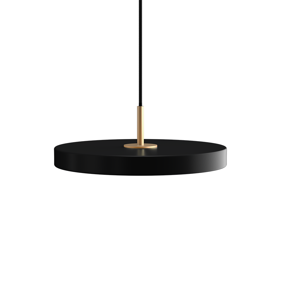 Asteria Mini Ø31 Pendel m. Messing Top, Sort billede 1