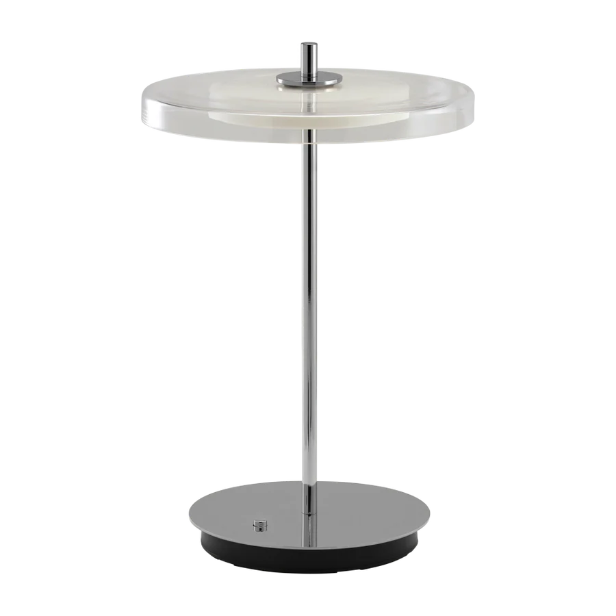 Asteria Glass Move Polished Steel bordlampe billede 1