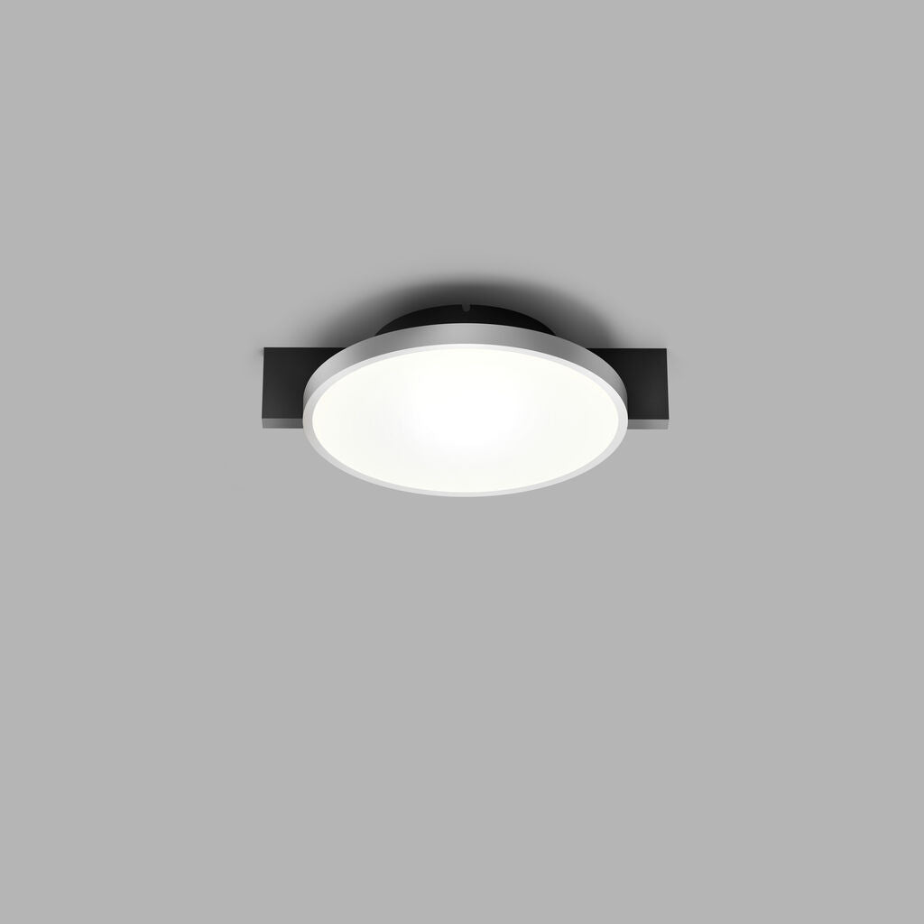 Inlay C1 Disc matsort satinsølv LED loftslampe billede 1