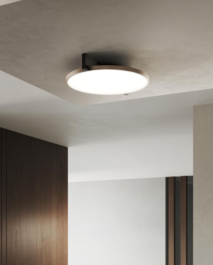 Inlay C2 Disc matsort satinguld LED loftslampe billede 3