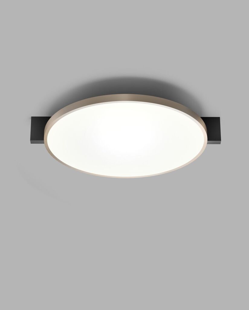 Inlay C2 Disc matsort satinguld LED loftslampe billede 1