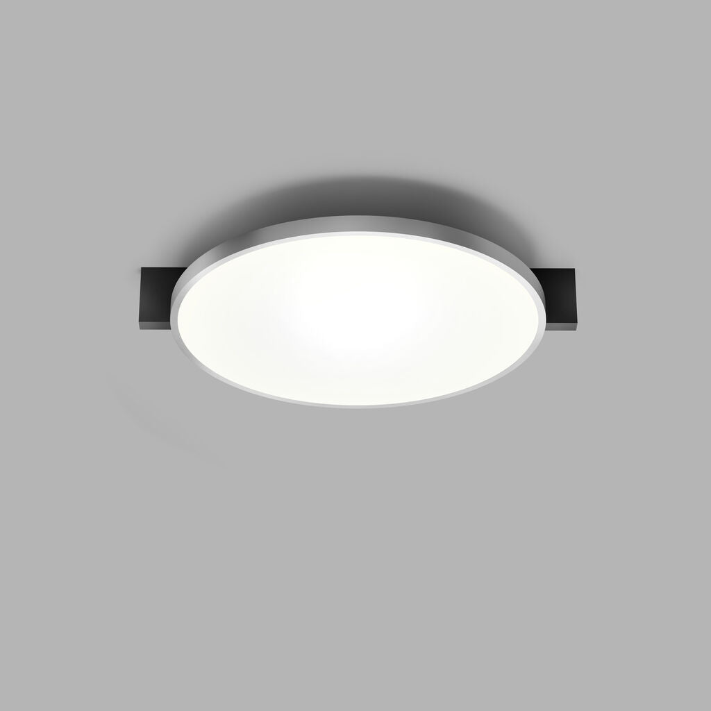 Inlay C2 Disc matsort satinsølv LED loftslampe billede 1