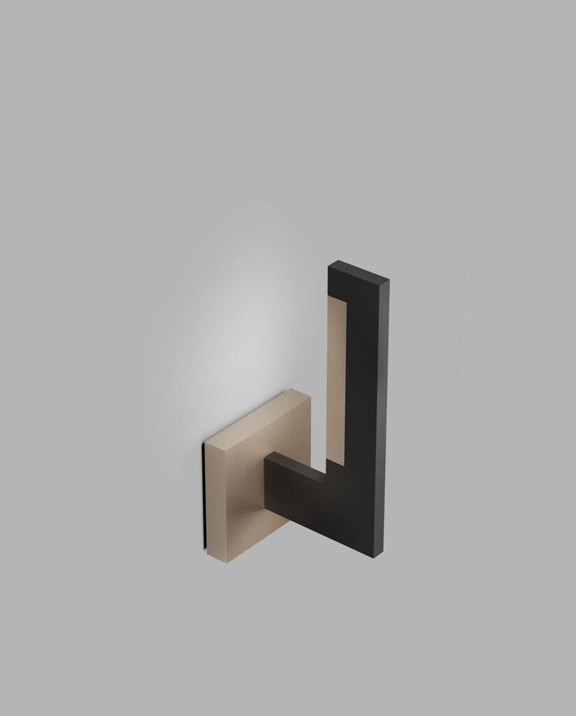 Inlay W1 Linear matsort satinguld LED væglampe billede 1