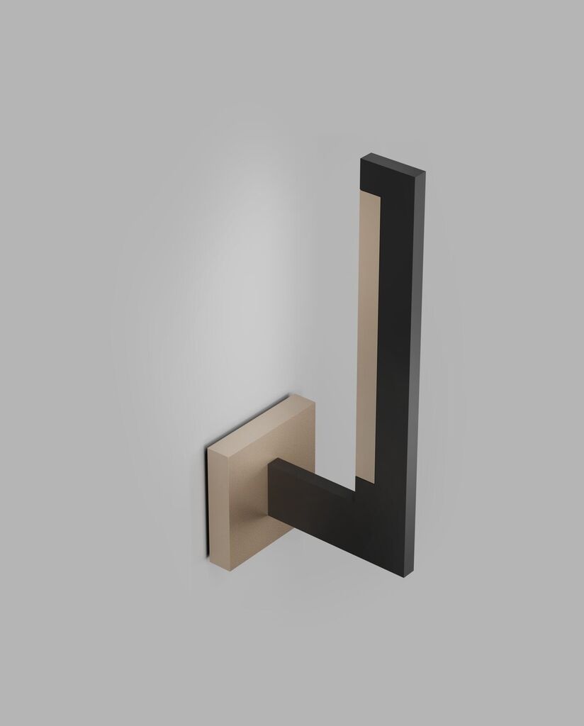 Inlay W2 Linear matsort satinguld LED væglampe billede 1