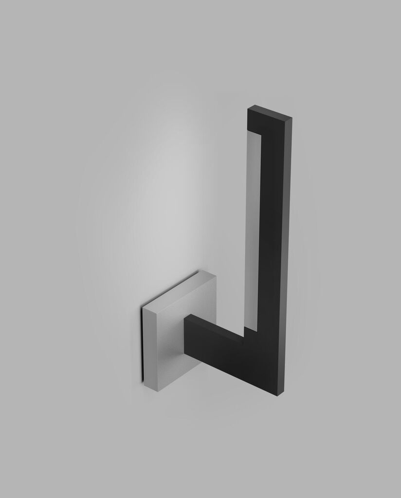 Inlay W2 Linear matsort satinsølv LED væglampe billede 1
