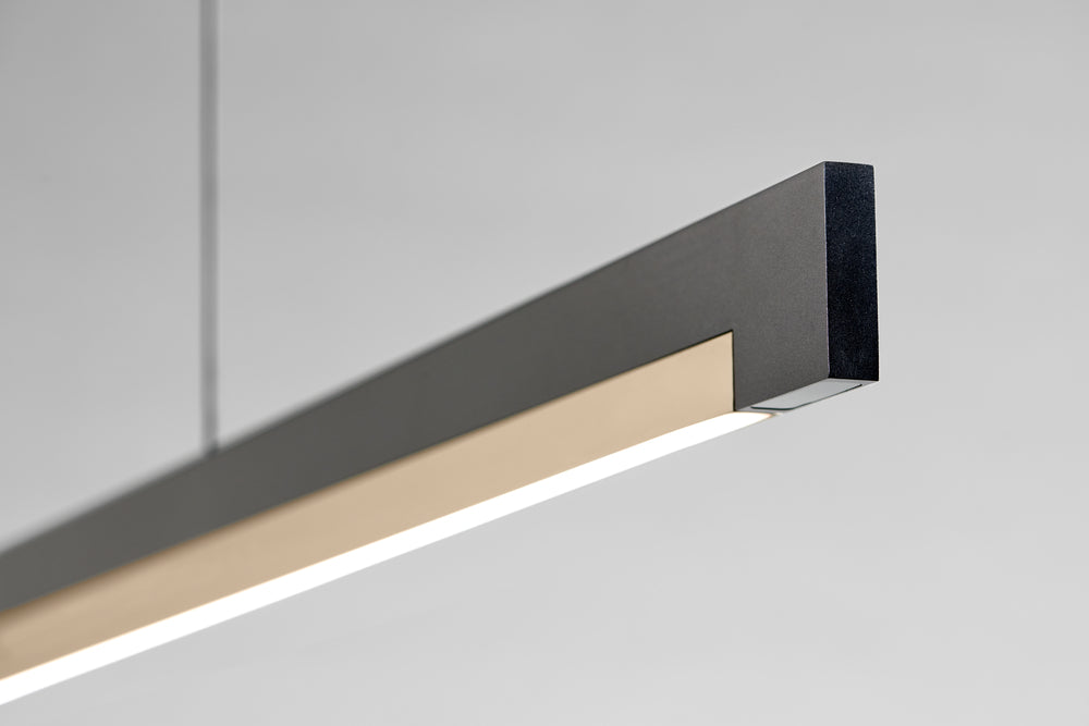 Inlay S1400 matsort satinguld LED pendel billede 3