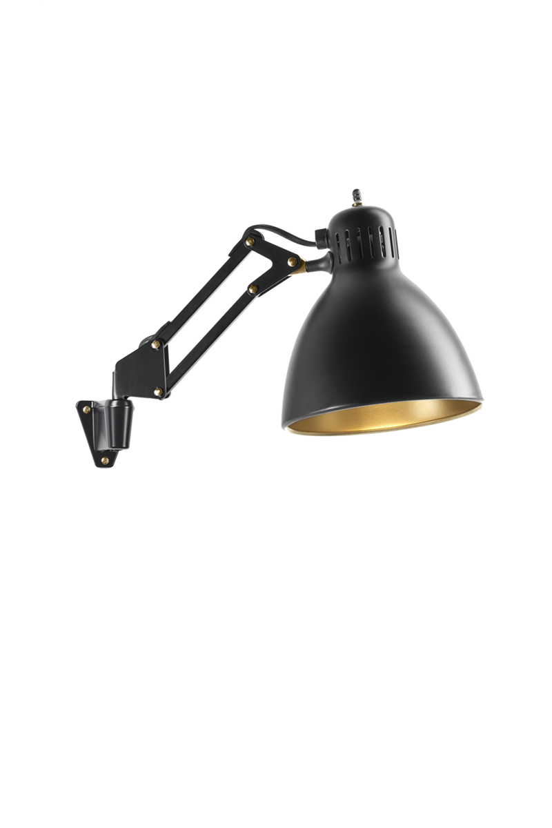 Archi W1 E27 Black/Gold væglampe billede 1