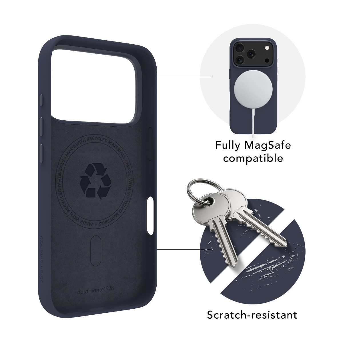 Dbramante1928 iPhone 17 Pro Roskilde MagSafe ICON cover, blå billede 4