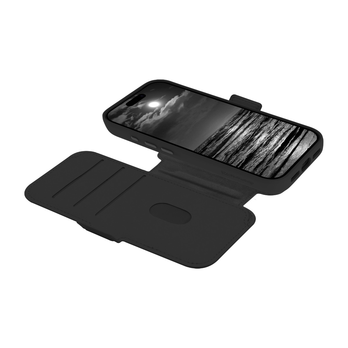 Dbramante1928 iPhone 17 Pro Lynge MagSafe ICON wallet flip cover, sort billede 2