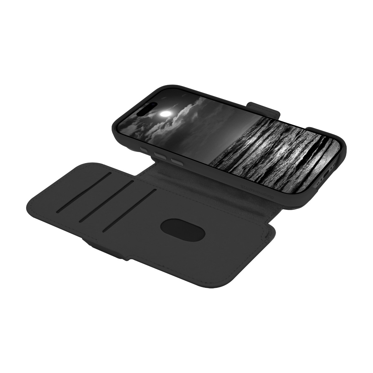 Dbramante1928 iPhone Air Lynge MagSafe ICON wallet flip cover, sort billede 2