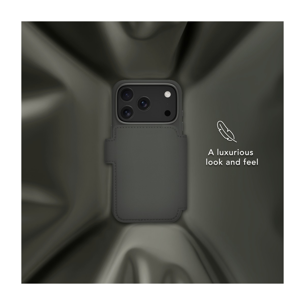 Dbramante1928 iPhone 17 Pro Lynge MagSafe ICON wallet flip cover, grå billede 2