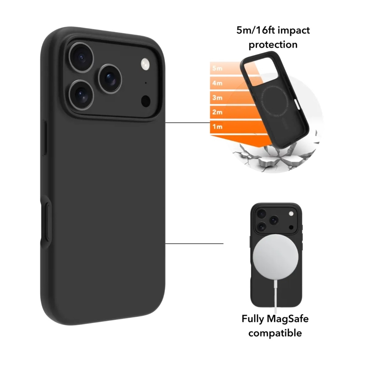 Dbramante iPhone 17 Iceland Ultra D3O® MagSafe Cover, sort billede 4
