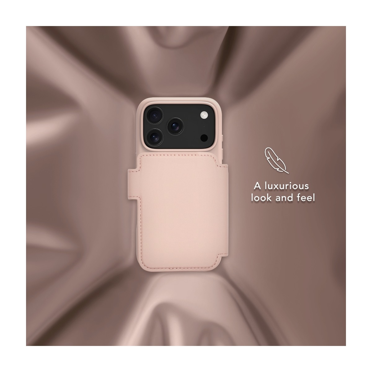 Dbramante1928 iPhone 17 Pro Lynge MagSafe ICON wallet flip cover, lyserød billede 2