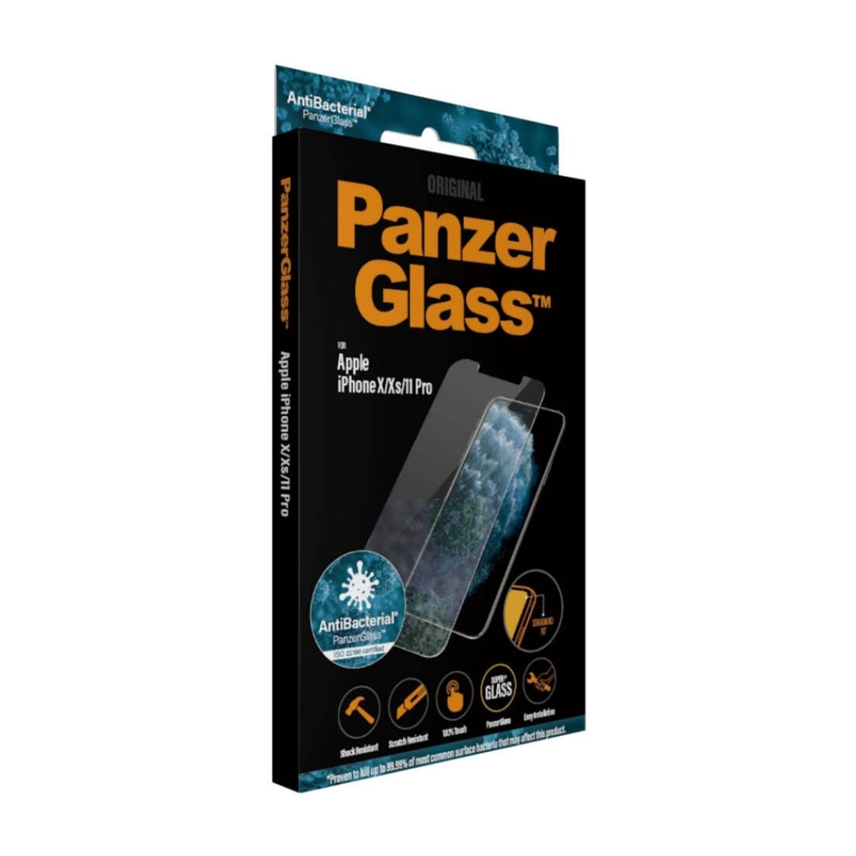 PanzerGlass iPhone X/XS/11 Pro skærmbeskytter, sort billede 3