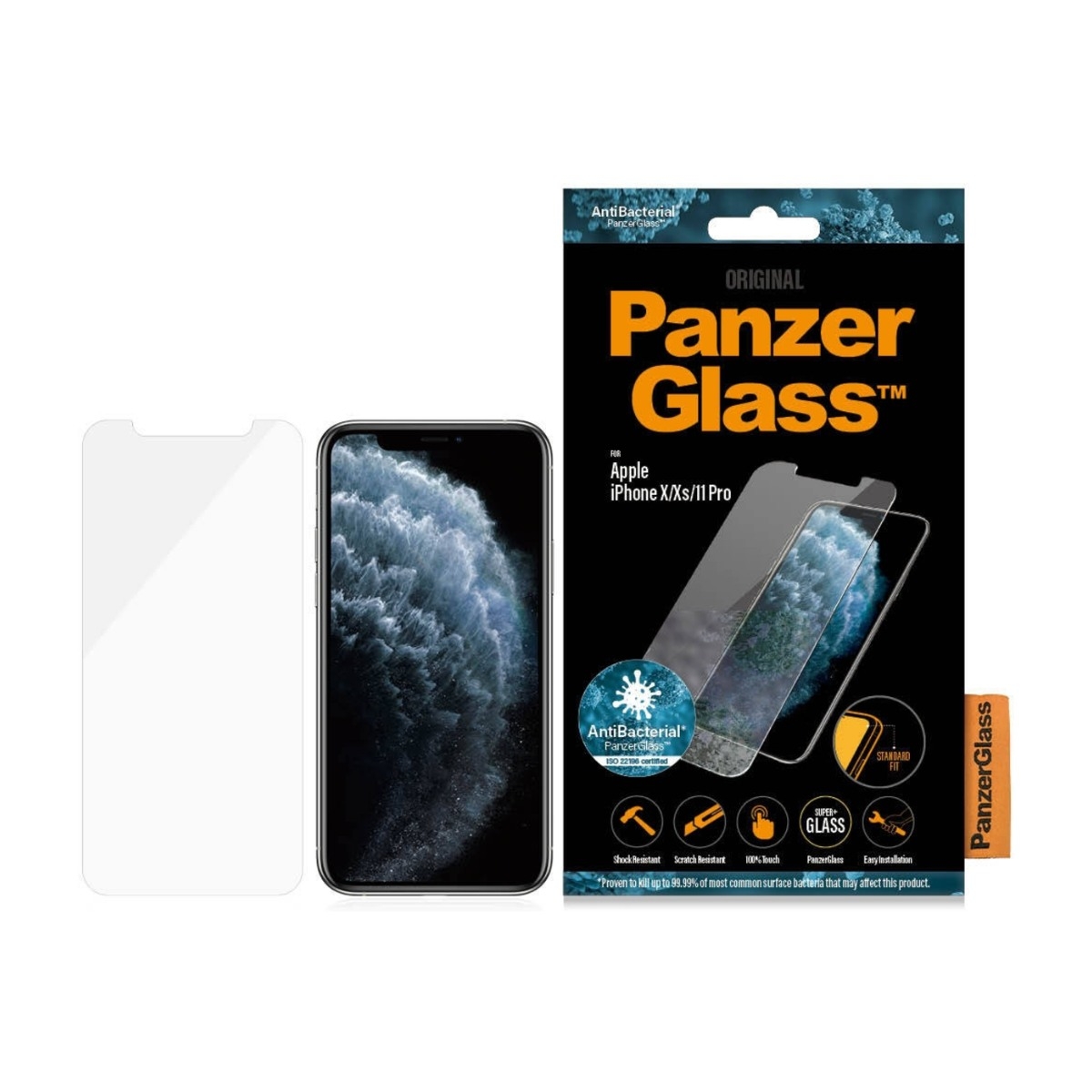 PanzerGlass iPhone X/XS/11 Pro skærmbeskytter, sort billede 4
