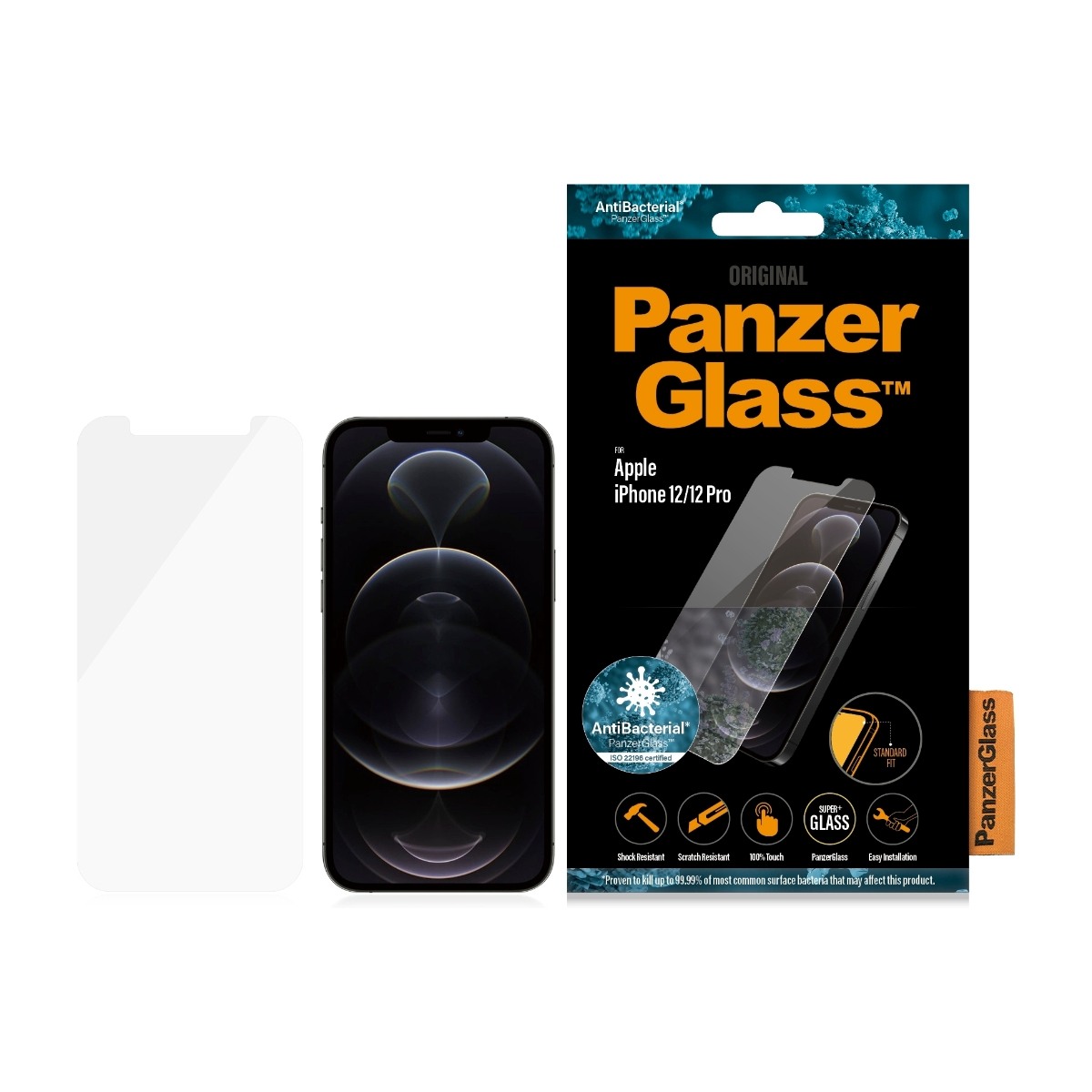 PanzerGlass iPhone 12/12 Pro Antibakteriel skærmbeskytter billede 2