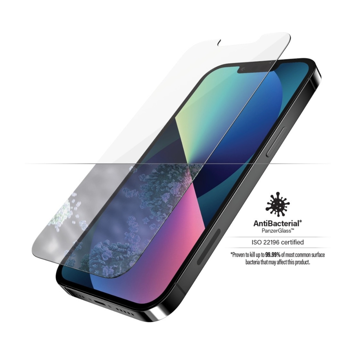 PanzerGlass iPhone 13/13 Pro Antibakteriel skærmbeskytter billede 3