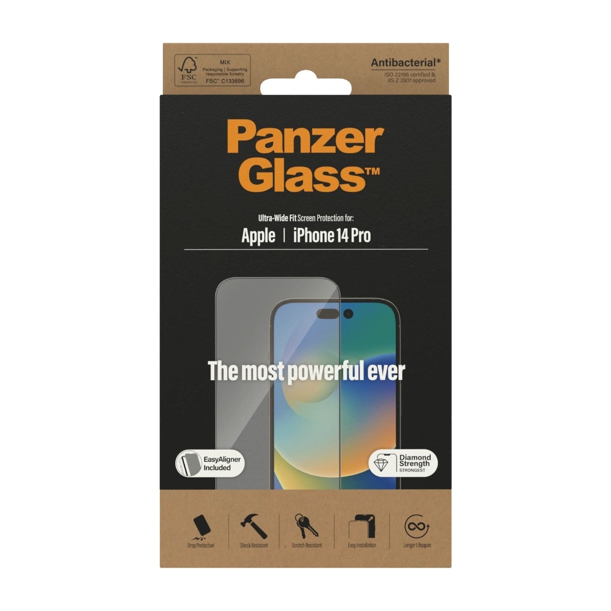 PanzerGlass iPhone 14 Pro Antibakteriel skærmbeskytter billede 1