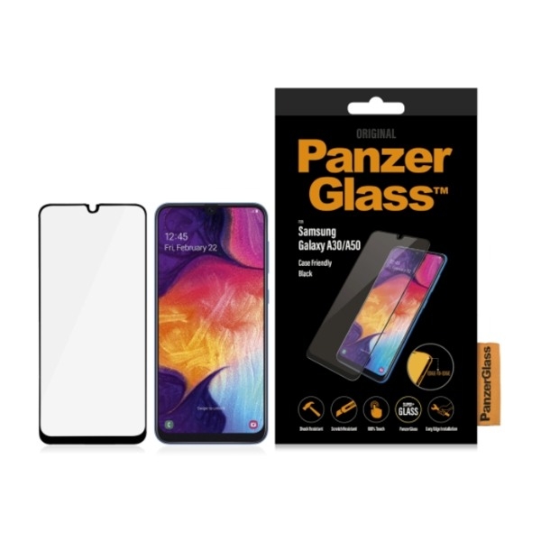 PanzerGlass Samsung Galaxy A30/A30S/A50 skærmbeskytter, sort billede 3