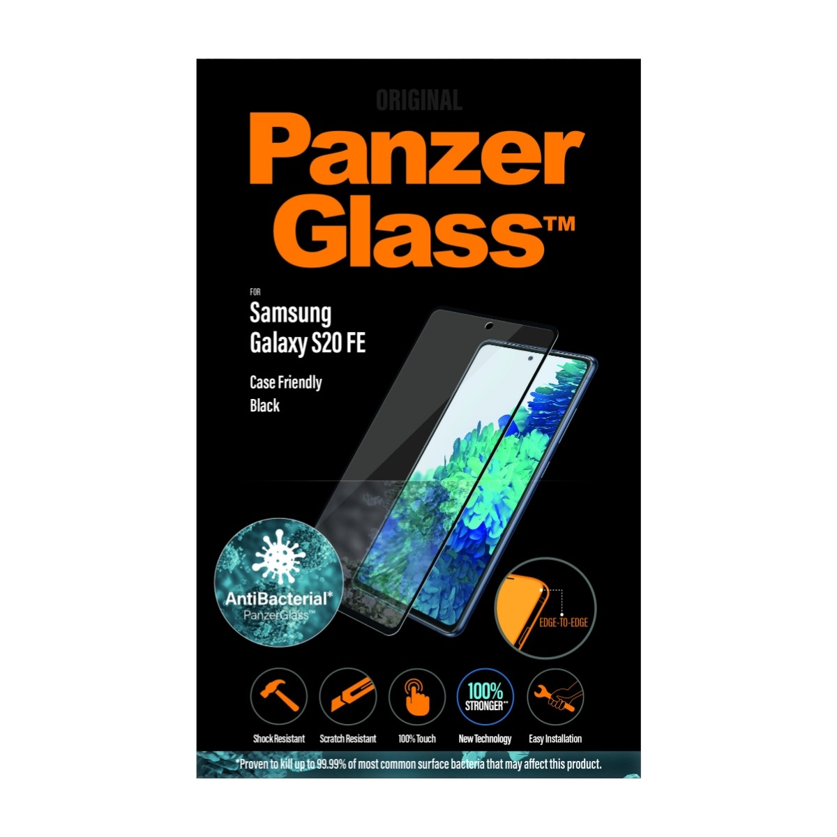 PanzerGlass Samsung Galaxy S20 Fe skærmbeskytter, sort billede 1