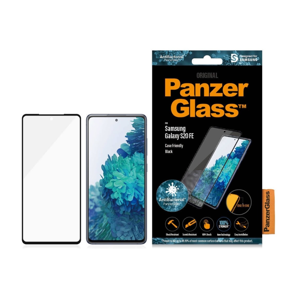 PanzerGlass Samsung Galaxy S20 Fe skærmbeskytter, sort billede 2